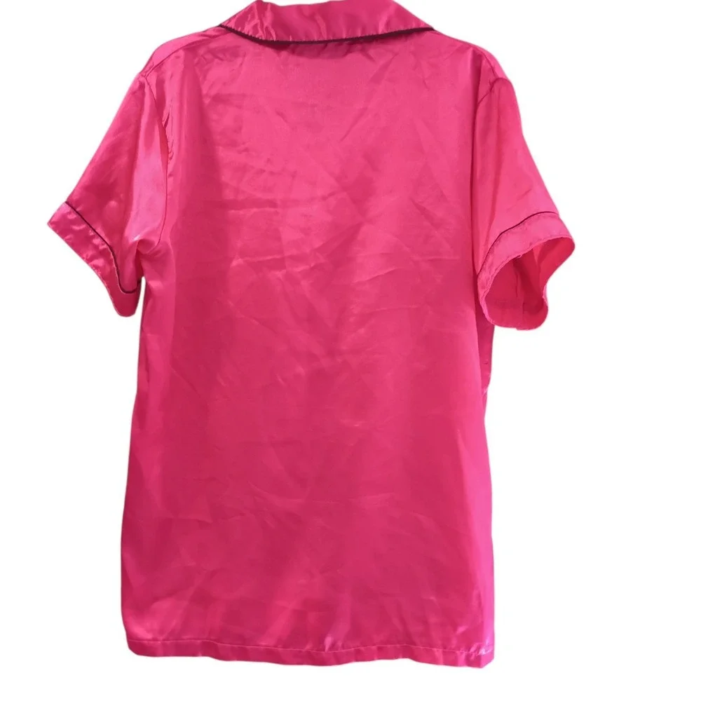 UNICABBIT21 Hot Pink Satin Pajama Set for Big Girls Cute Size 16 Youth‎ EUC